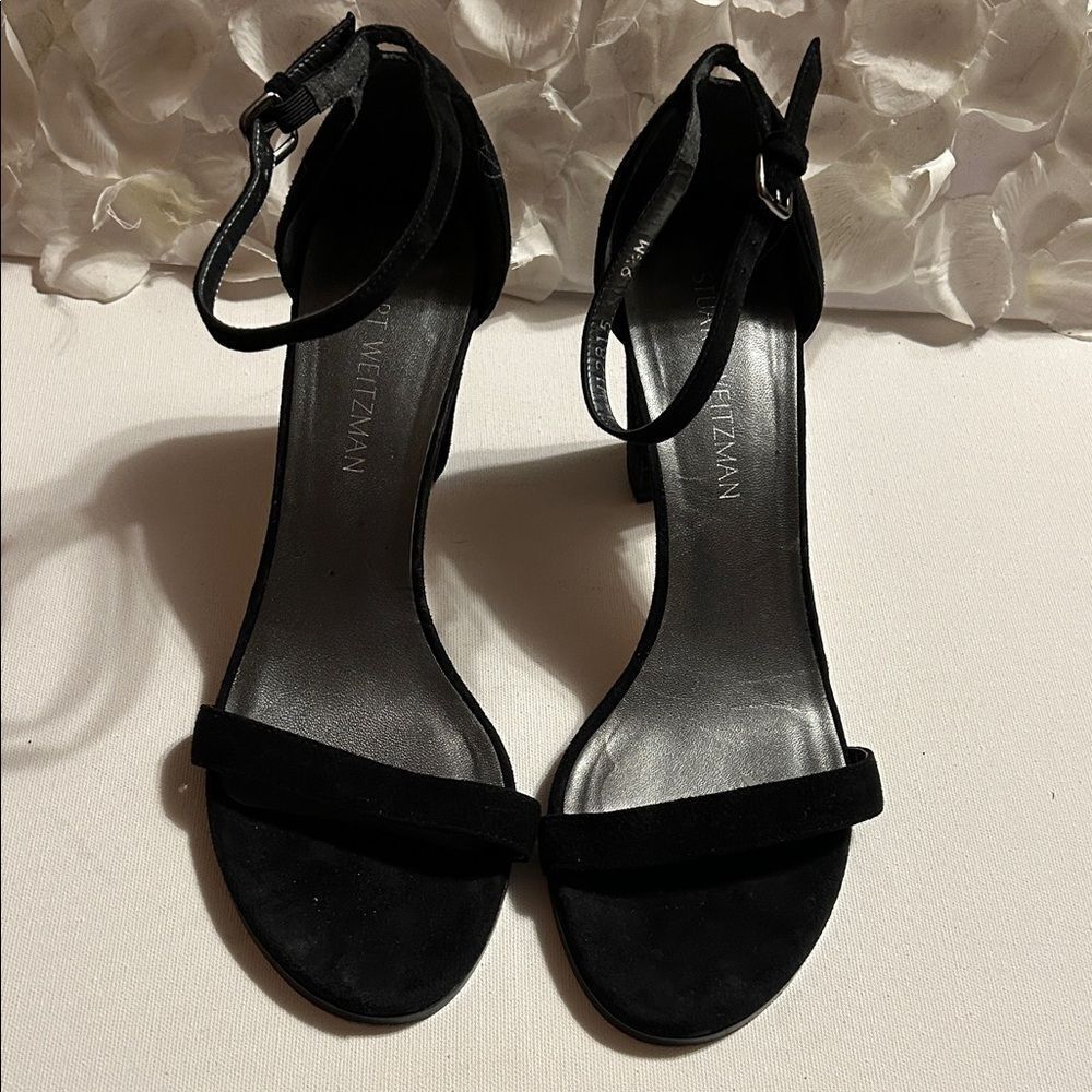 Stuart Weitzman Black Ankle Strap Heels